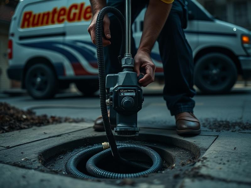 Drain Cleaning technician at work