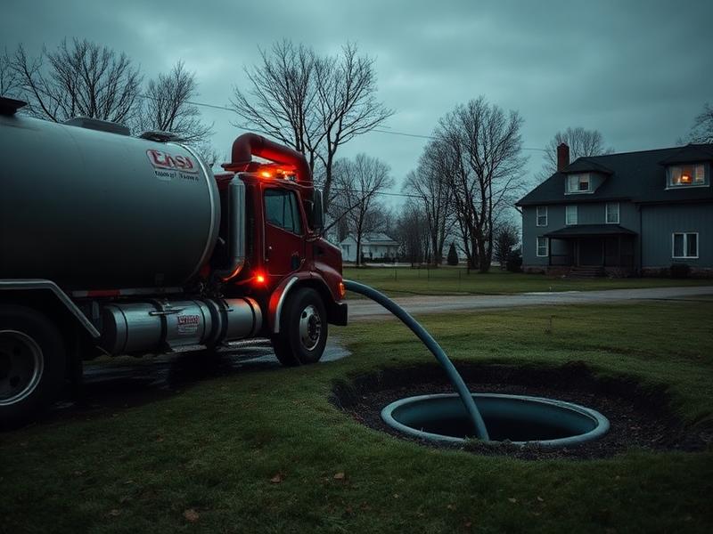Septic technician at work